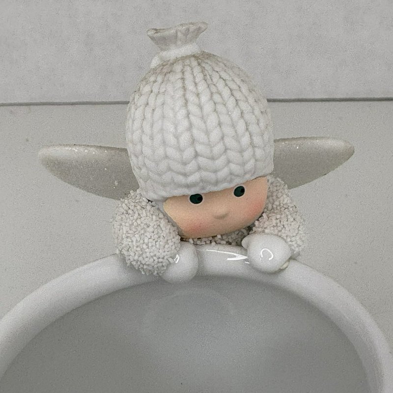 Department 56 Snowbabies Peace Angel Tealight Candle Holder 4” Glitter Wings