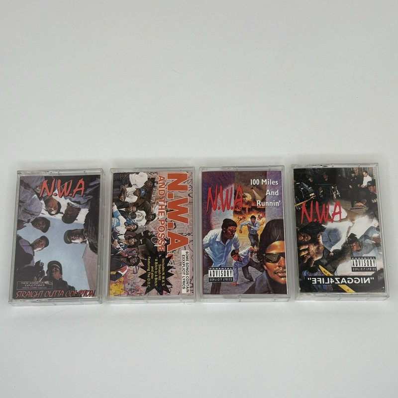 N.W.A Cassette Tape Lot of 4: Straight Outta Compton, N4L, Posse, 100 Miles