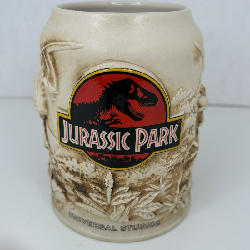 Jurassic Park Universal Studios 1993 Ceramic Beer Stein Mug Dinosaurs Amblin