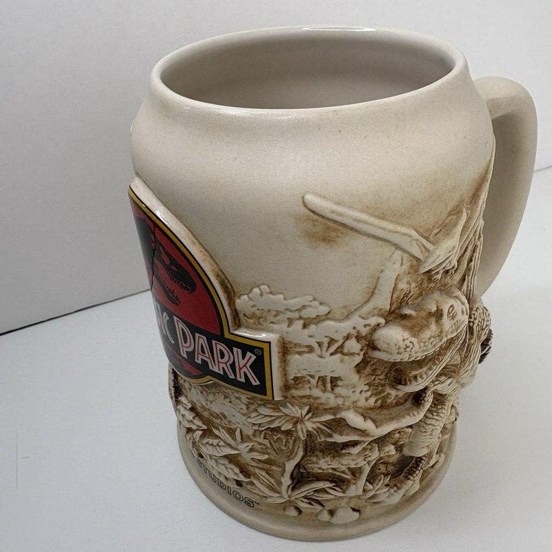 Jurassic Park Universal Studios 1993 Ceramic Beer Stein Mug Dinosaurs Amblin