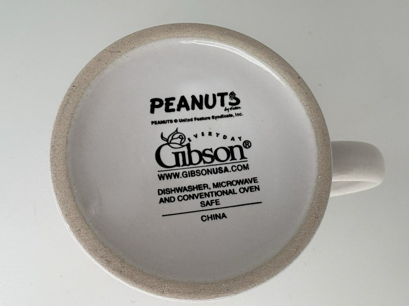 Vintage Peanuts Snoopy Charlie Brown Christmas Mug Gibson 12oz 60 Years