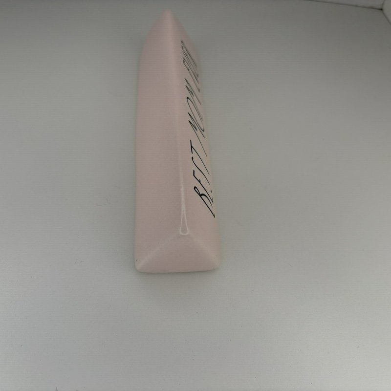 Rae Dunn Artisan Collection Best Mom Ever Pink Ceramic Desk Plaque Sign Magenta