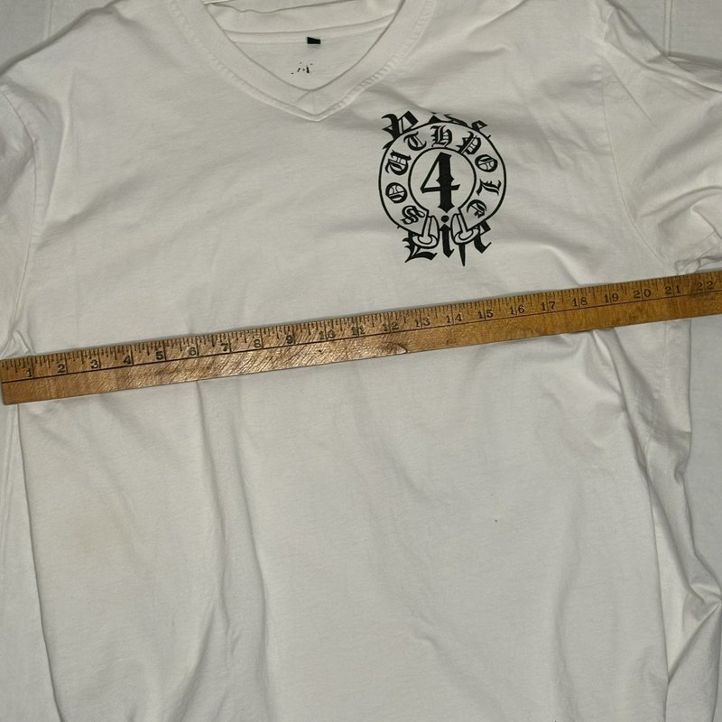 Vintage Southpole Ride 4 Life Graphic T-Shirt White XL Gothic Fleur-de-Lis Wings