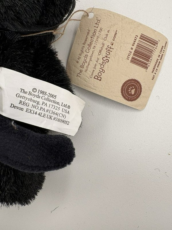 Boyds Head Bean Collection Halloween Cat & Bear Plush Set Candy Corn & Pumpkin