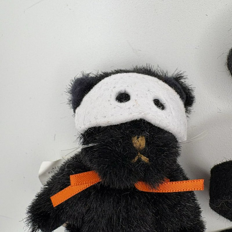 Boyds Head Bean Collection Halloween Cat & Bear Plush Set Candy Corn & Pumpkin