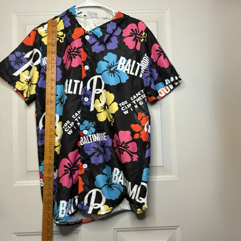 Baltimore Orioles Hawaiian Shirt Men’s M Floral “You Can’t Clip These Wings”
