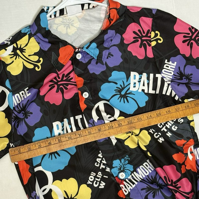 Baltimore Orioles Hawaiian Shirt Men’s M Floral “You Can’t Clip These Wings”