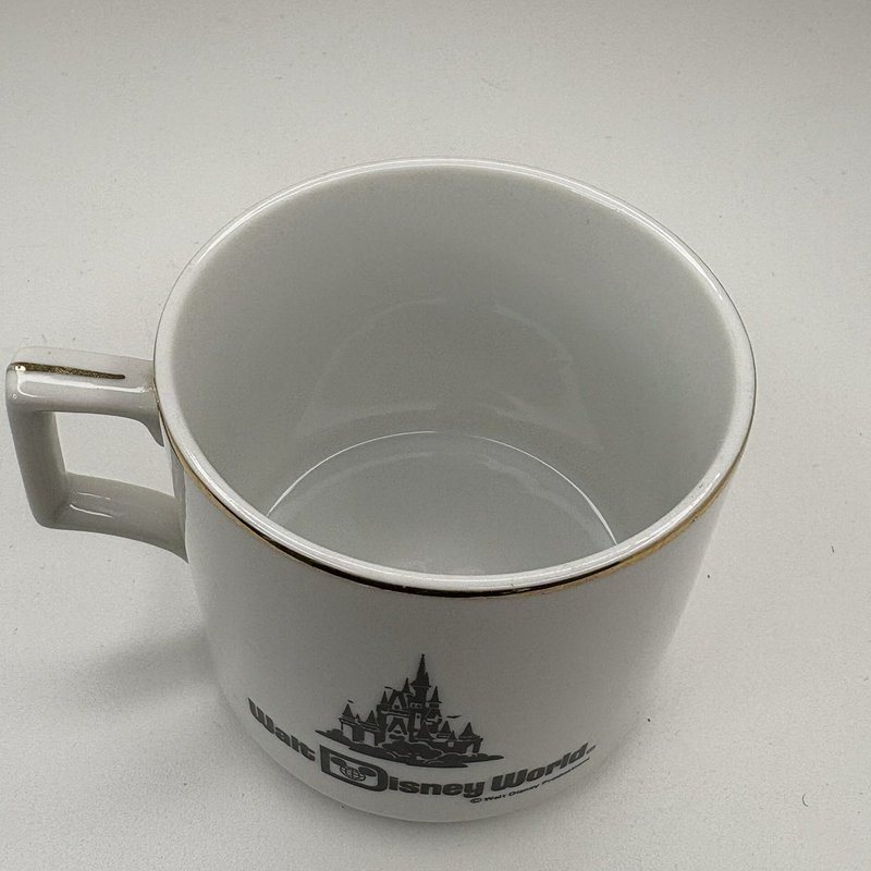 Vintage 1970s Walt Disney World Mug Gold Trim Castle Japan Disney Productions
