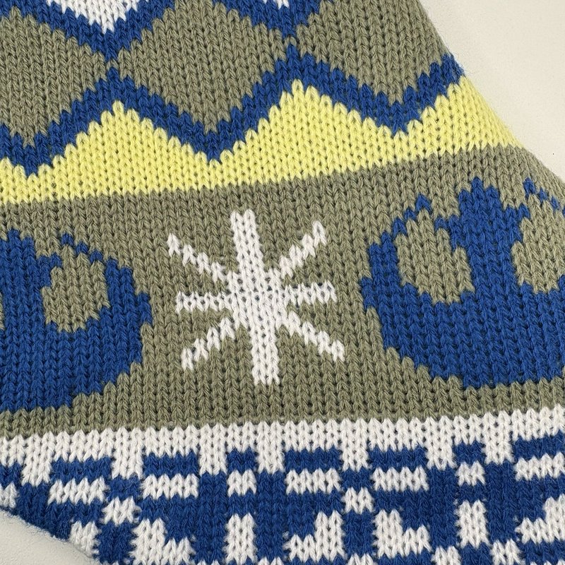 Star Wars Yoda Knit Christmas Stocking Disney NWT Blue Green Diamond Pattern 18"