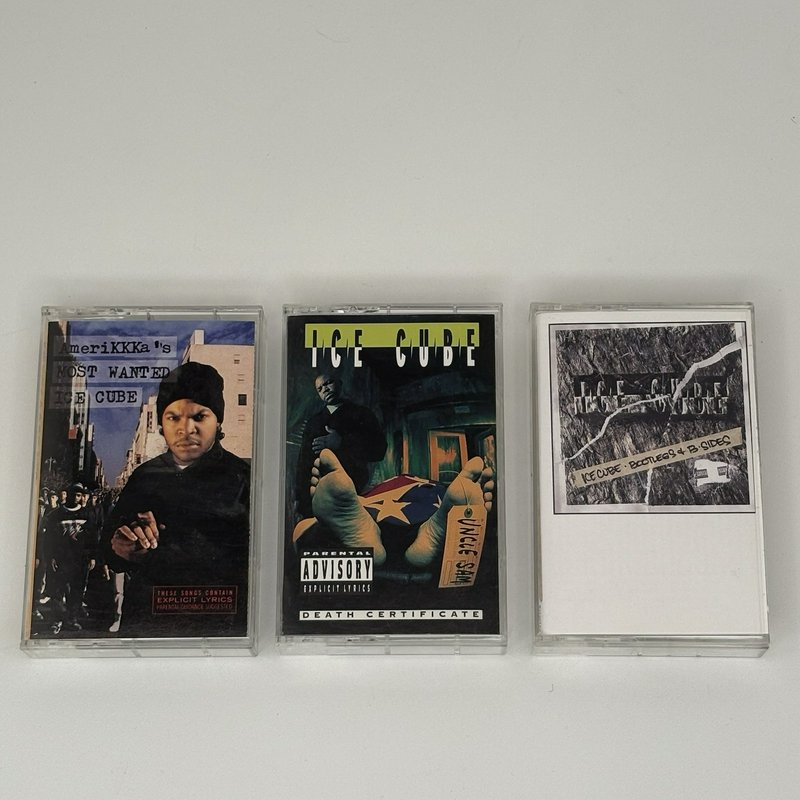 Ice Cube 3 Tape Lot AmeriKKKa’s Most Wanted Death Certificate Bootlegs & B-Sides