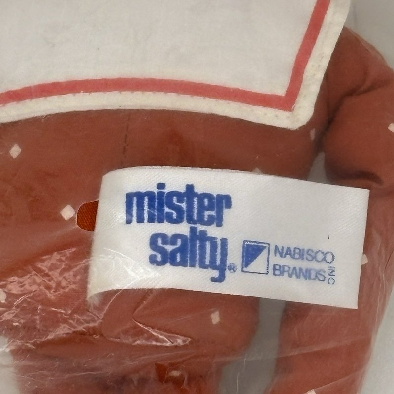 Vintage Nabisco Mister Salty Pretzel Plush Doll by Russ Berrie — Sealed 1980s