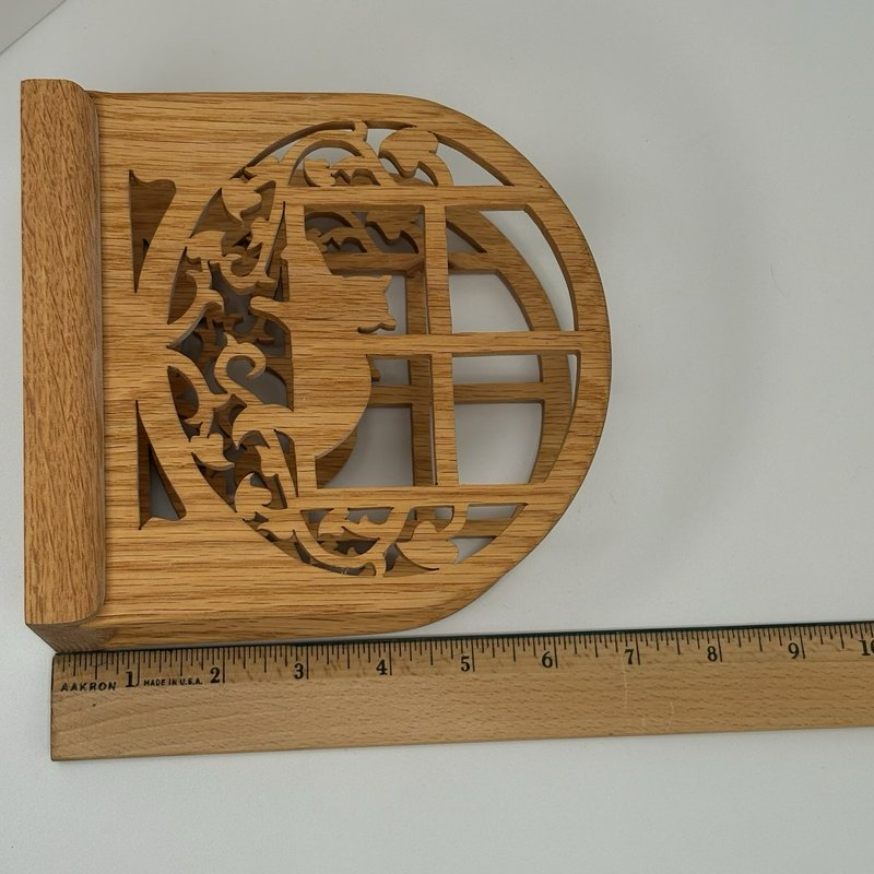 Handmade Oak Cat in Window Scroll Saw Napkin Holder Lowell’s Scrolls Idaho