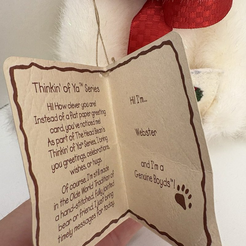 Lot of 3 Boyds Bears Christmas Plush Webster Lil' Muffelbeary Ornament Head Bean