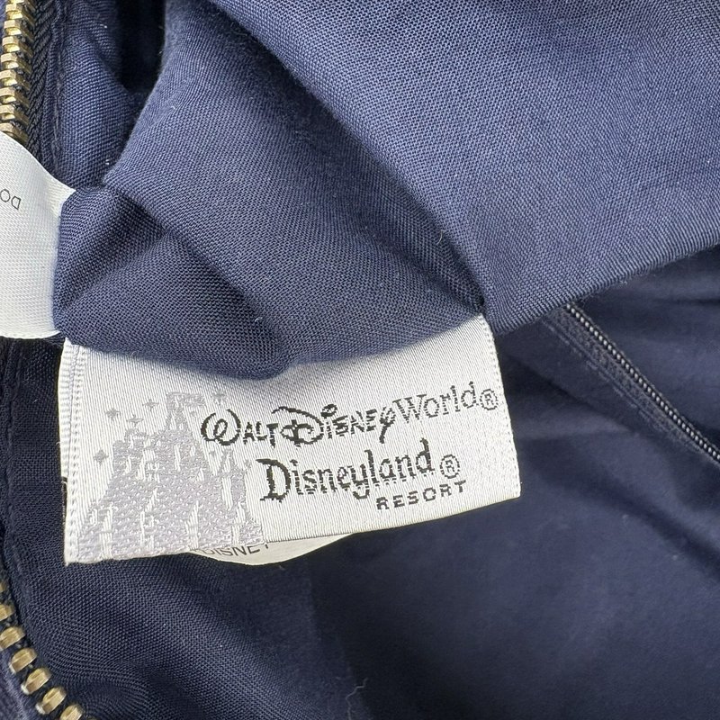 Disney Parks Navy Canvas Duffle Bag Pink Mickey Embroidery 14” Travel Gym Tote