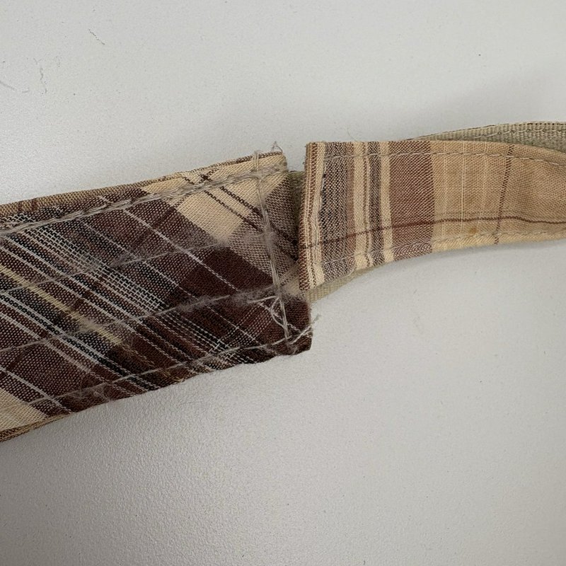 Walt Disney World Plaid Visor Hat Brown Tan Embroidered Mickey Golf Cap Disney