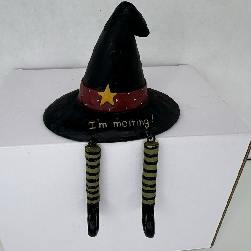 Suzi “I’m Melting” Witch Hat Figurine Halloween Decor Wicked Witch Legs
