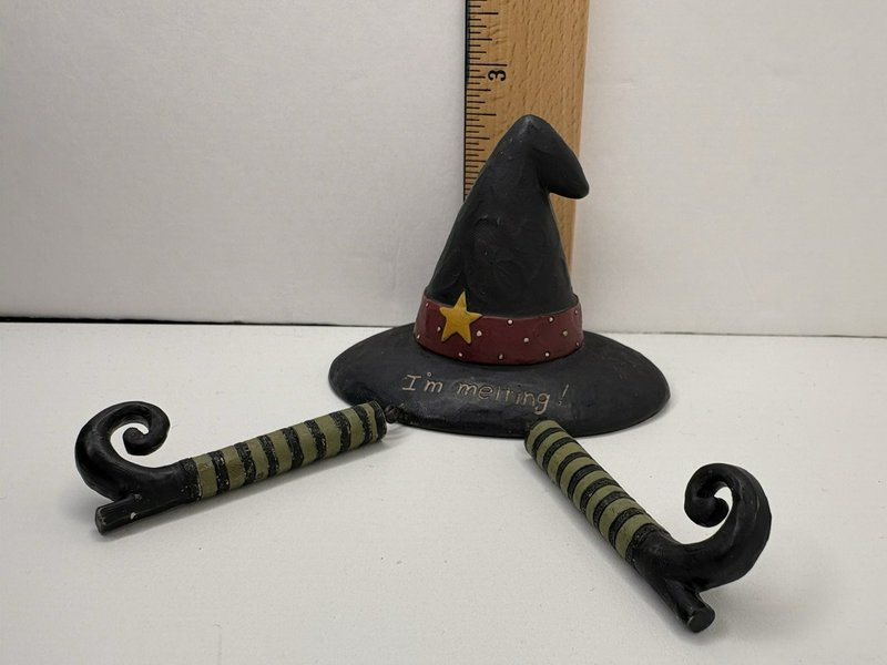 Suzi “I’m Melting” Witch Hat Figurine Halloween Decor Wicked Witch Legs