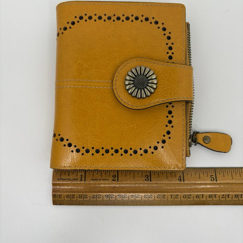 Lavemi RFID Leather Wallet Mustard Yellow Western Sunflower Concho Bifold