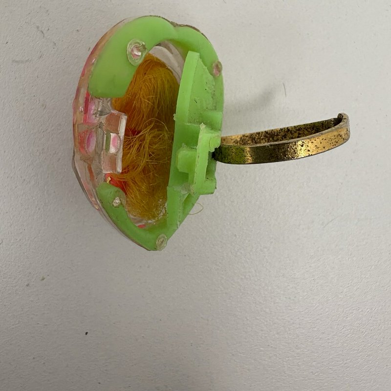 Vintage 1967 Mattel Jewel Kiddles Green Heart Ring Doll Hong Kong