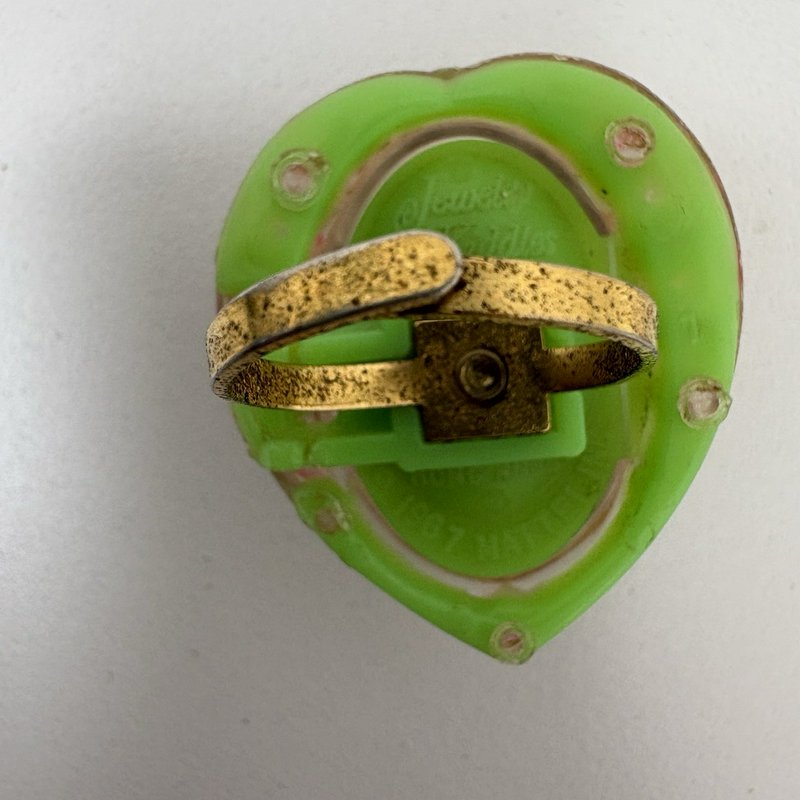 Vintage 1967 Mattel Jewel Kiddles Green Heart Ring Doll Hong Kong