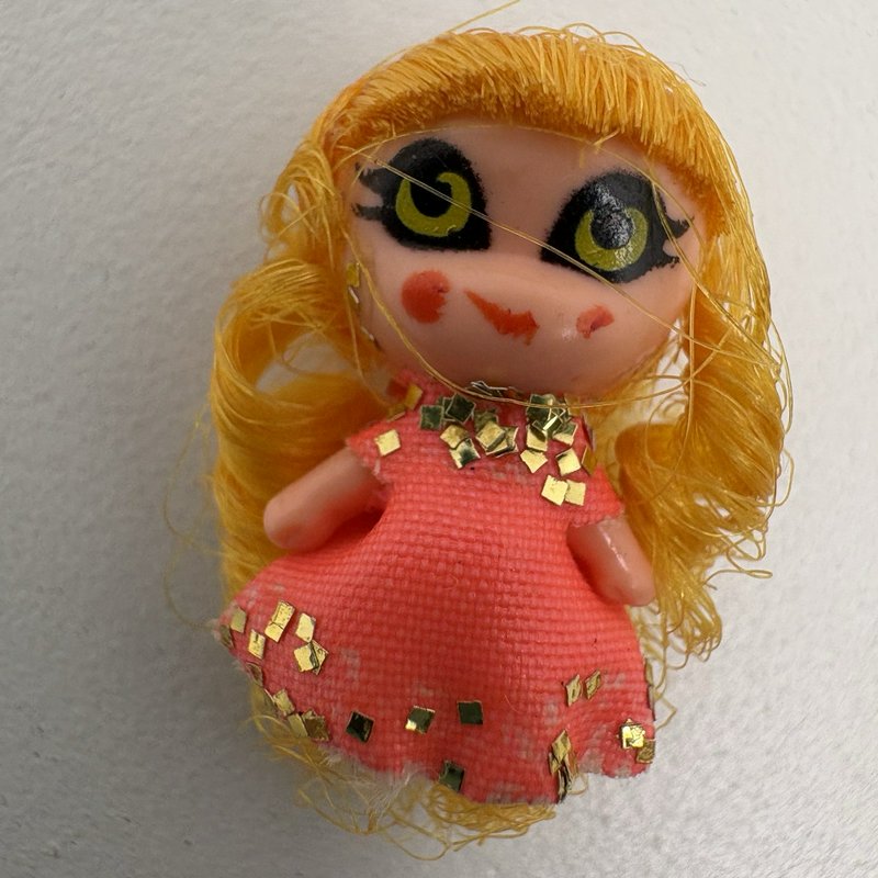 Vintage 1967 Mattel Jewel Kiddles Green Heart Ring Doll Hong Kong