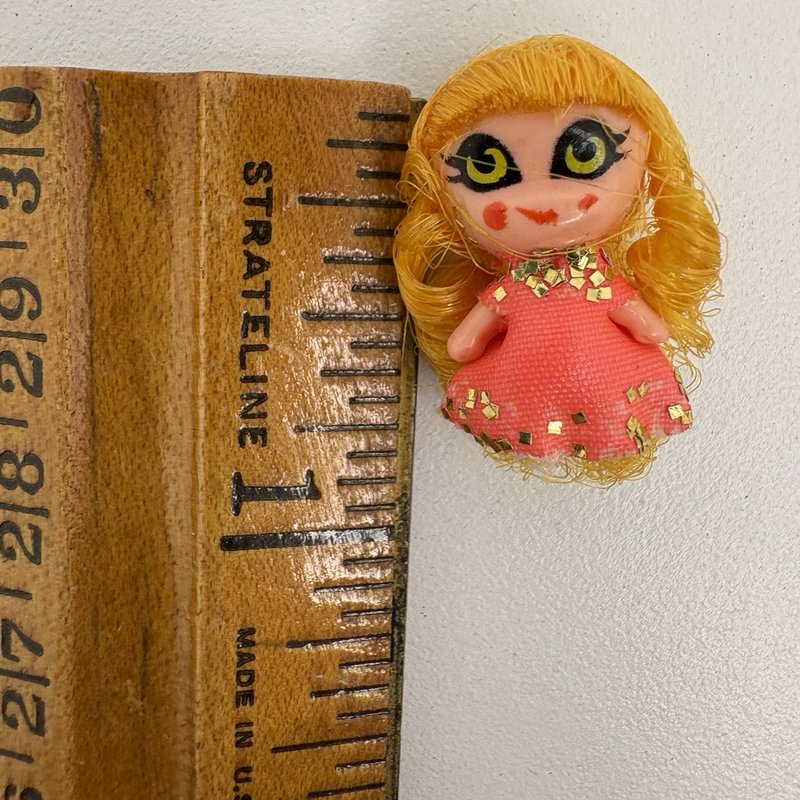 Vintage 1967 Mattel Jewel Kiddles Green Heart Ring Doll Hong Kong