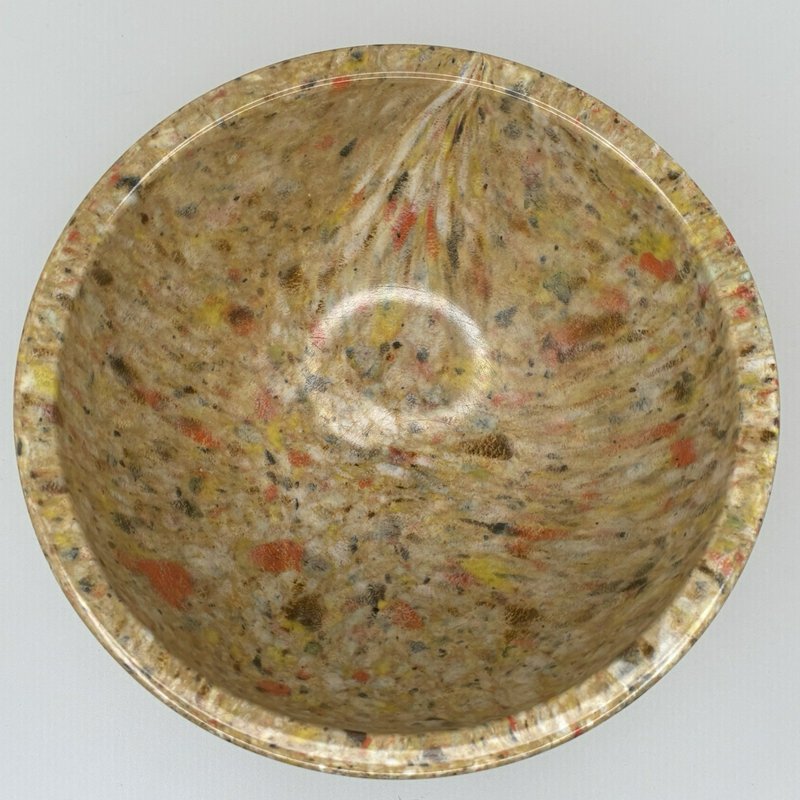 Vintage Texas Ware #118 Confetti 10" Mixing Bowl Orange Yellow Tan Dallas USA