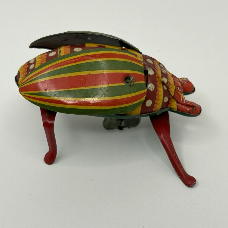 Rare 1950s–1960s Tin Litho Wind-Up Miss Lady Bug Beetle Japan Working