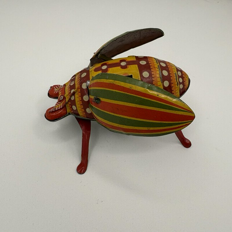 Rare 1950s–1960s Tin Litho Wind-Up Miss Lady Bug Beetle Japan Working