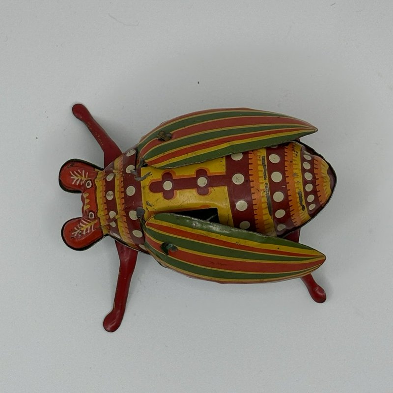 Rare 1950s–1960s Tin Litho Wind-Up Miss Lady Bug Beetle Japan Working