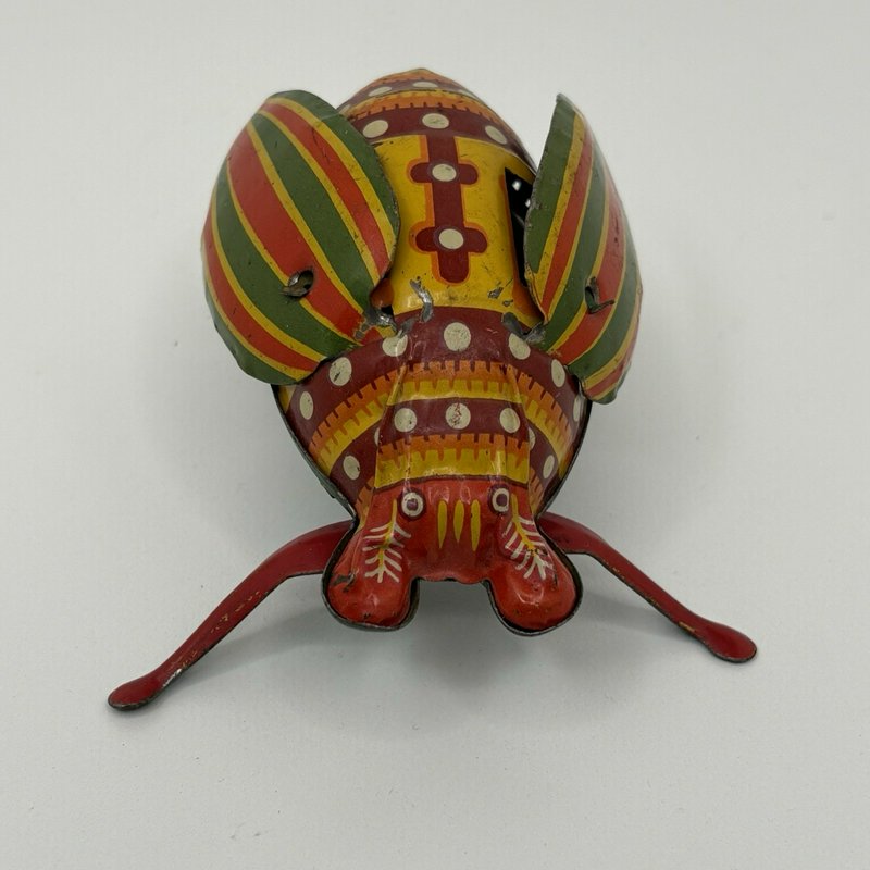 Rare 1950s–1960s Tin Litho Wind-Up Miss Lady Bug Beetle Japan Working