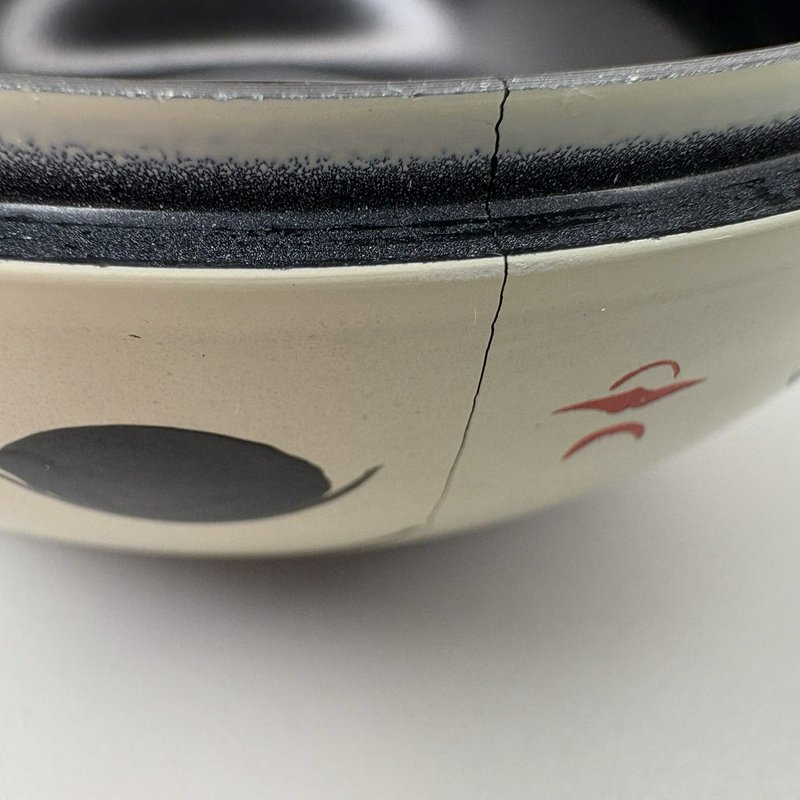 Vintage OMC Japan Kokeshi Doll Lacquerware Bowl Blue 3” Lidded Candy Dish