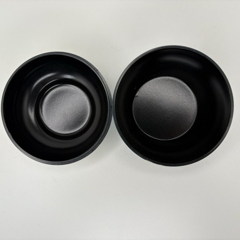 Vintage OMC Japan Kokeshi Doll Lacquerware Bowl Blue 3” Lidded Candy Dish