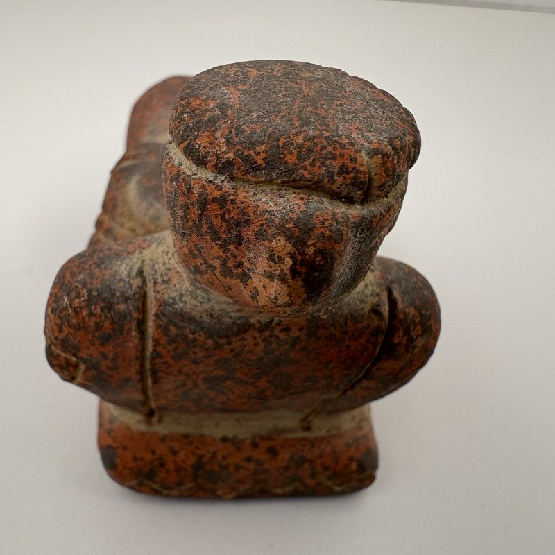 Mexican Terracotta Chacmool Style Reclining Figure Vintage Folk Art Sculpture