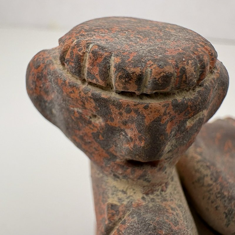 Mexican Terracotta Chacmool Style Reclining Figure Vintage Folk Art Sculpture