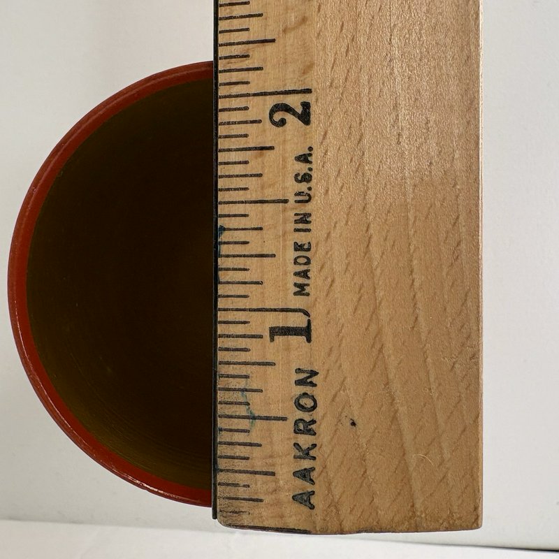 Vintage Khokhloma Wooden Cup Hand Painted Floral Gold Red Black USSR Russia