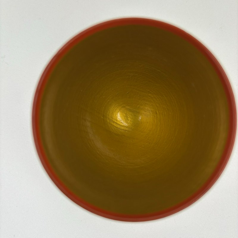 Vintage Khokhloma Wooden Cup Hand Painted Floral Gold Red Black USSR Russia