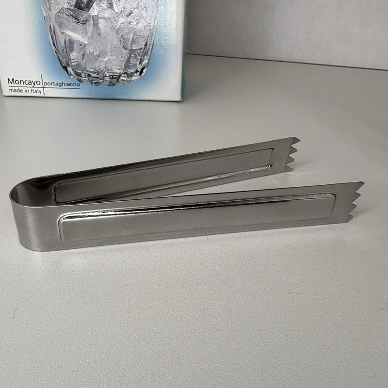 Bormioli Rocco Moncayo Glass Ice Bucket w/ Tongs Italy Barware Cocktail Party