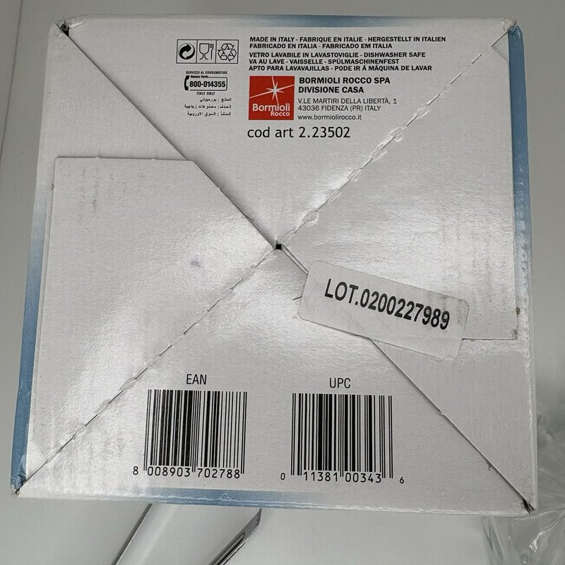 Bormioli Rocco Moncayo Glass Ice Bucket w/ Tongs Italy Barware Cocktail Party