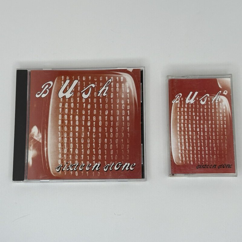 Bush Sixteen Stone CD & Cassette Lot 1994 Interscope Trauma Records Grunge Rock