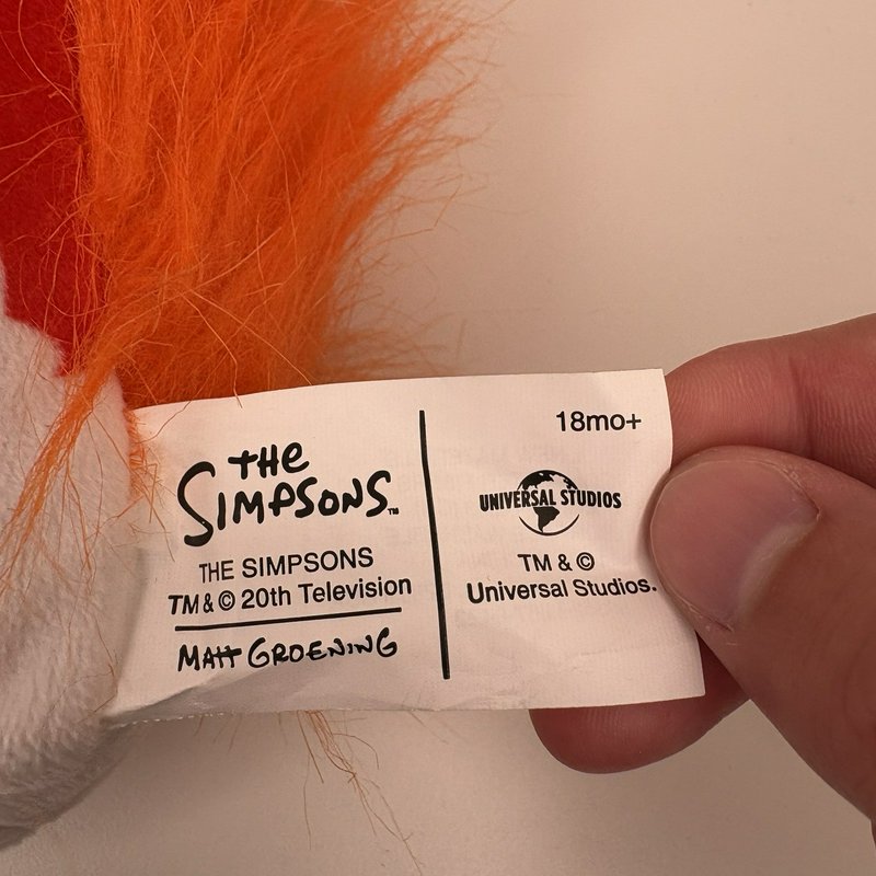The Simpsons Groundskeeper Willie Plush Orange Hair Universal Studios
