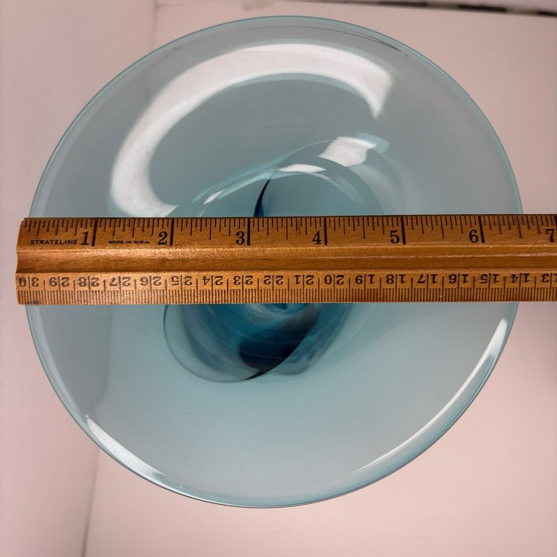 Jonathan Winfisky Signed Teal Fluted Art Glass Vase 2000 Studio Glass