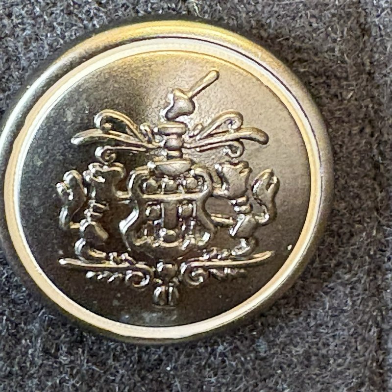 Harve Benard Wool Blend Military Style Y2K Jacket Women’s 14 Gray Silver Buttons