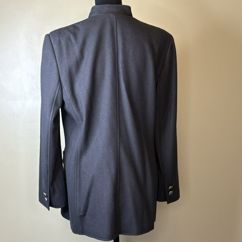 Harve Benard Wool Blend Military Style Y2K Jacket Women’s 14 Gray Silver Buttons