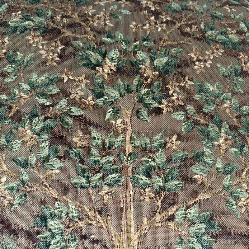 Tree of Life Belgian Tapestry Pillow Velvet Back Down Insert 19”