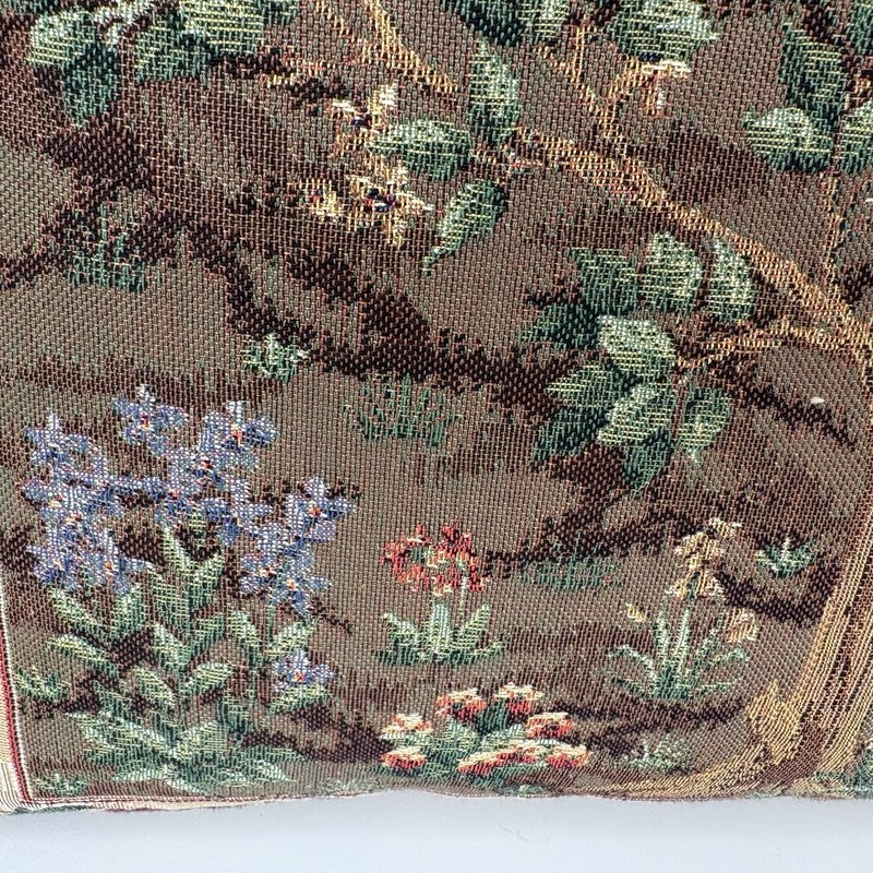 Tree of Life Belgian Tapestry Pillow Velvet Back Down Insert 19”
