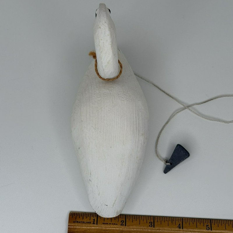 Hand Carved Mini Swan Decoy A.A. Waterfield Wildfowler Store NC Signed Folk Art