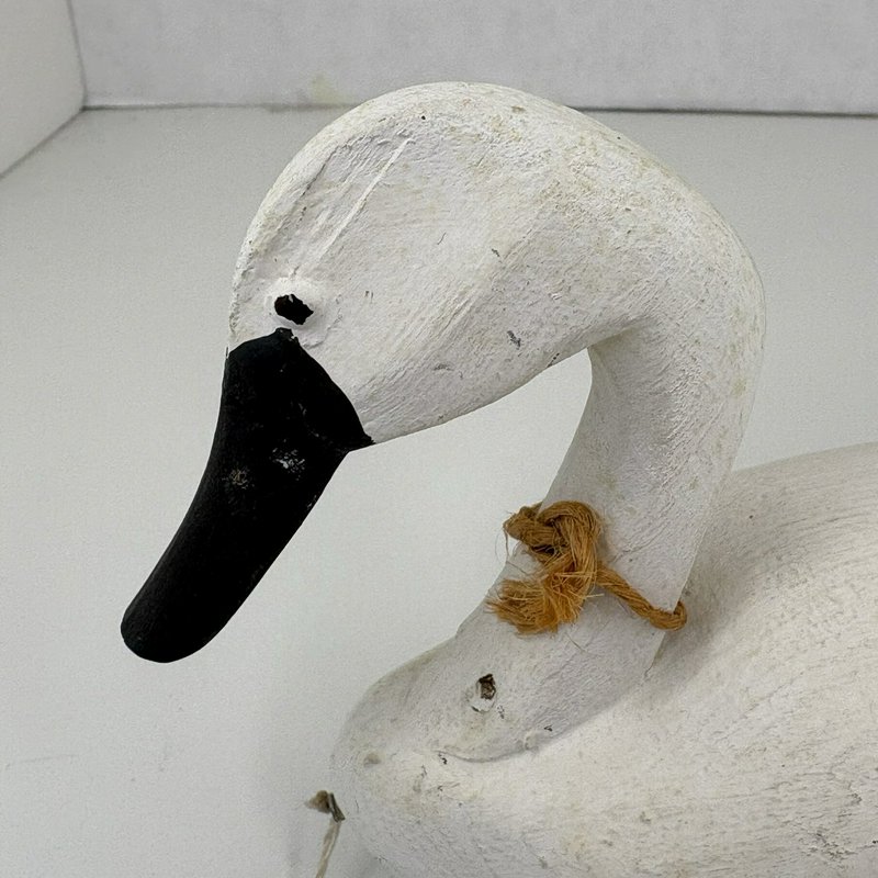 Hand Carved Mini Swan Decoy A.A. Waterfield Wildfowler Store NC Signed Folk Art
