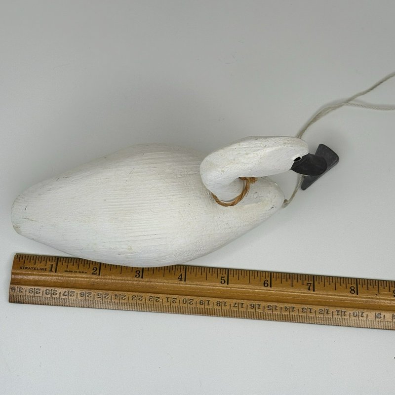 Hand Carved Mini Swan Decoy A.A. Waterfield Wildfowler Store NC Signed Folk Art