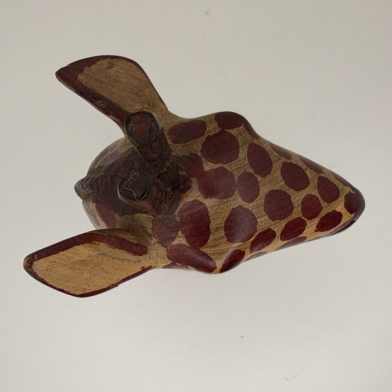 Hand Carved Wood Giraffe Bust Figurine Made in Kenya African Safari Folk Art